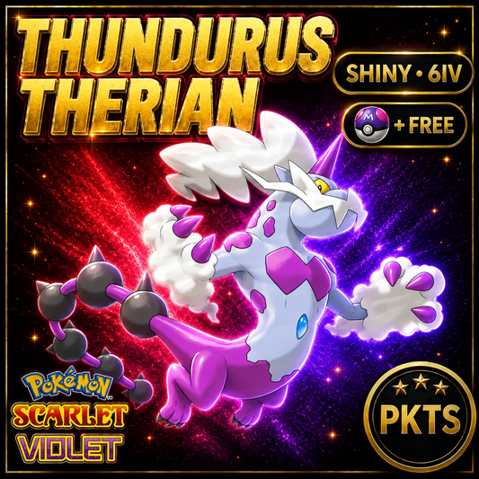 Shiny Thundurus Therian 6IV Pokémon Scarlet Violet Link Trade | PKTS
