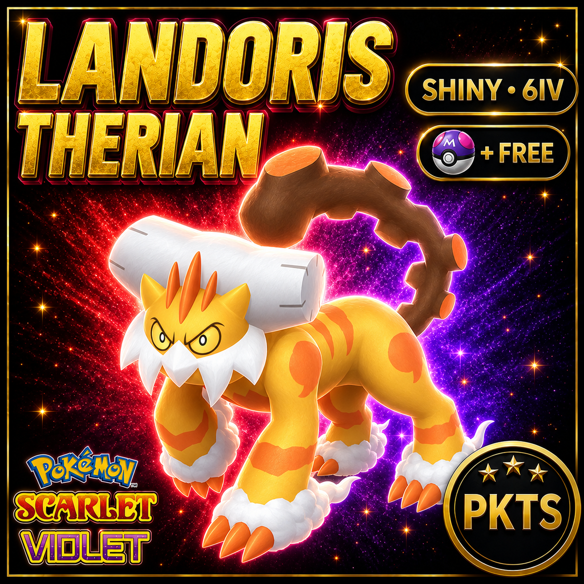 Shiny Landorus Therian 6IV Pokémon Scarlet Violet Link Trade | PKTS