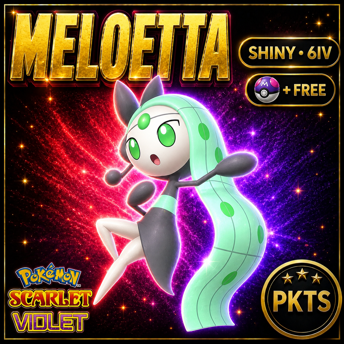 Shiny Meloetta 6IV Pokémon Scarlet Violet Link Trade | PKTS