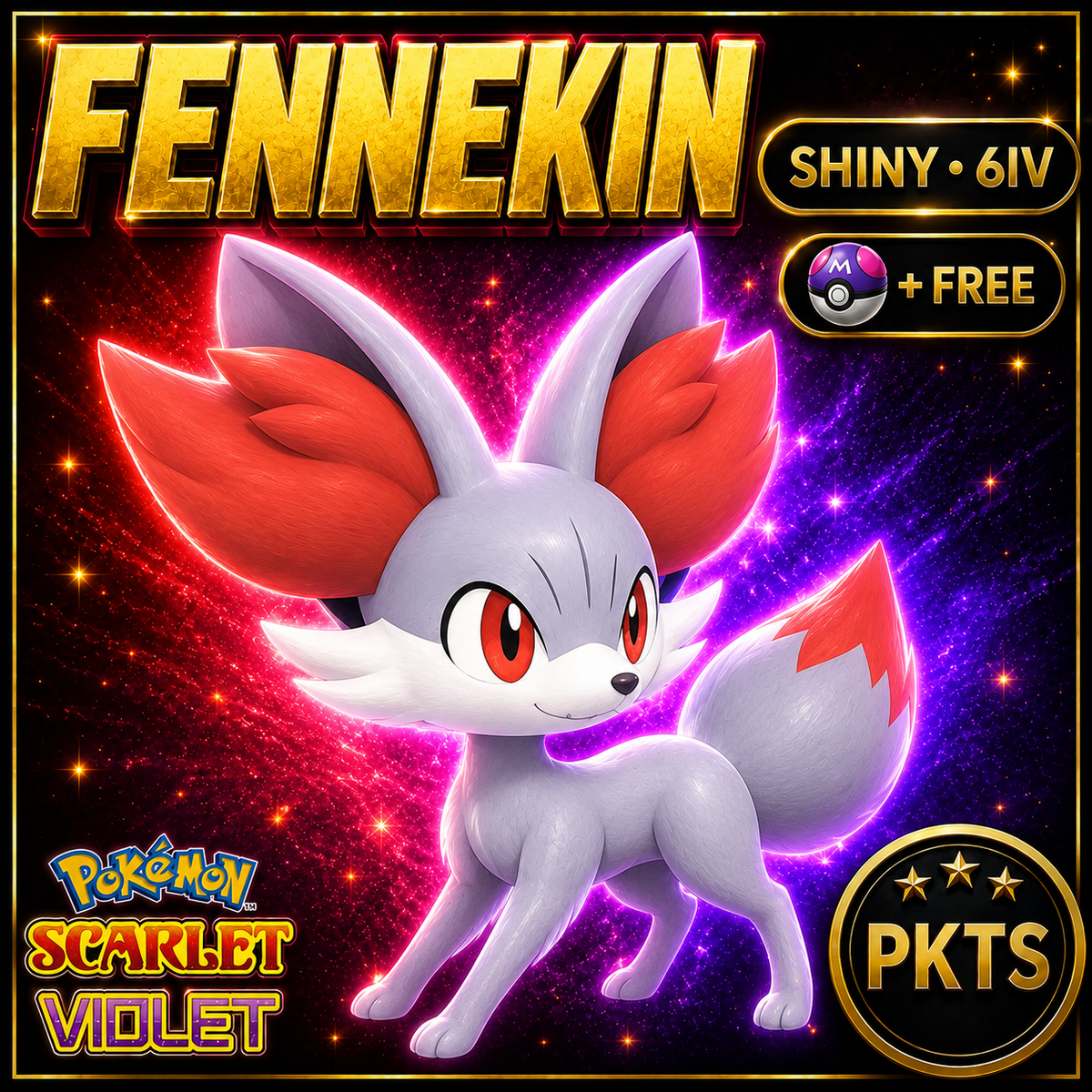 Shiny Fennekin 6IV Pokémon Scarlet Violet Link Trade | PKTS