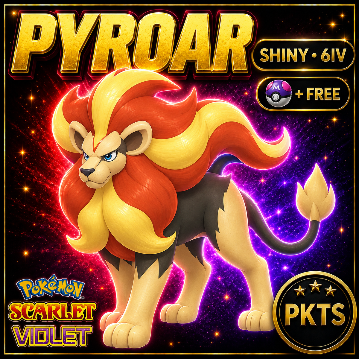 Shiny Pyroar 6IV Pokémon Scarlet Violet Link Trade | PKTS