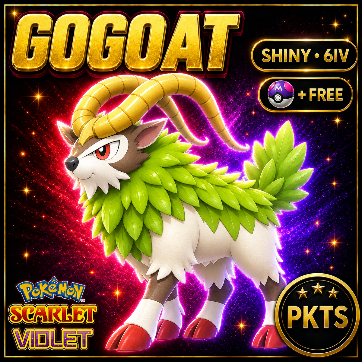 Shiny Gogoat 6IV Pokémon Scarlet Violet Link Trade | PKTS