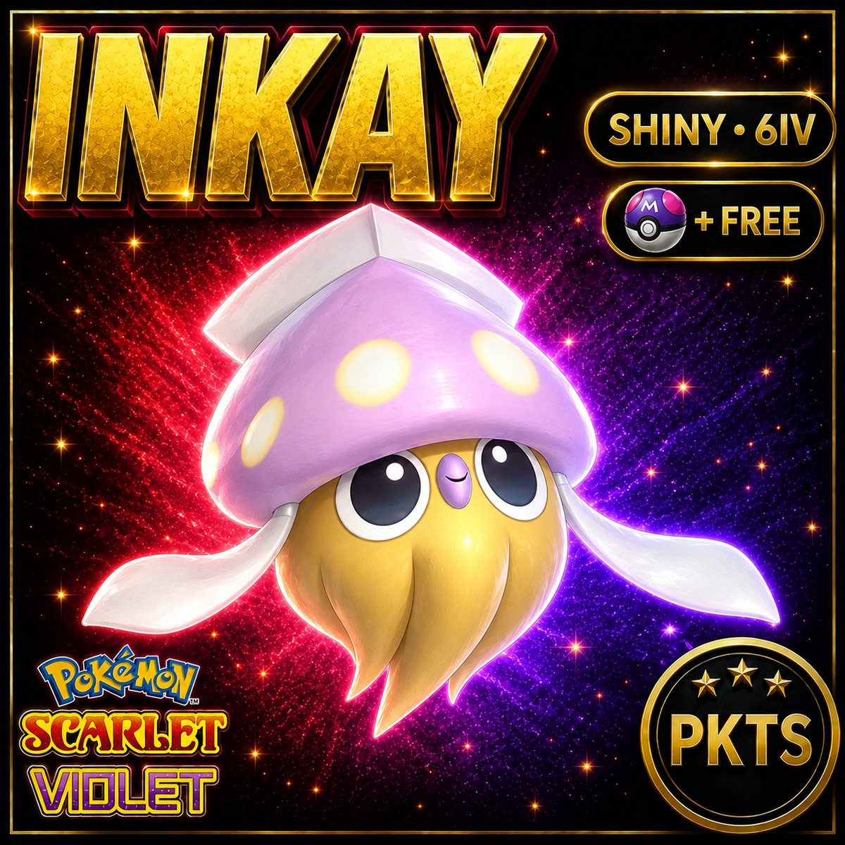 Shiny Inkay 6IV Pokémon Scarlet Violet Link Trade | PKTS
