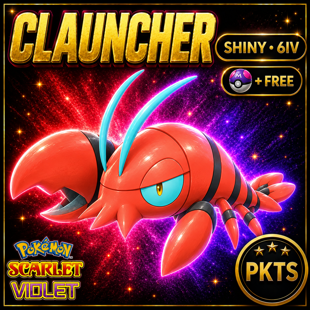 Shiny Clauncher 6IV Pokémon Scarlet Violet Link Trade | PKTS