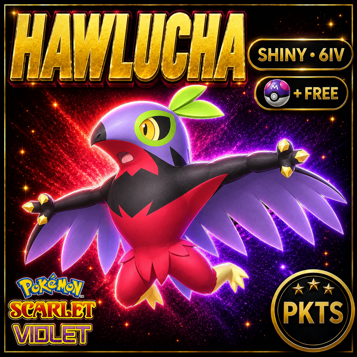 Shiny Hawlucha 6IV Pokémon Scarlet Violet Link Trade | PKTS