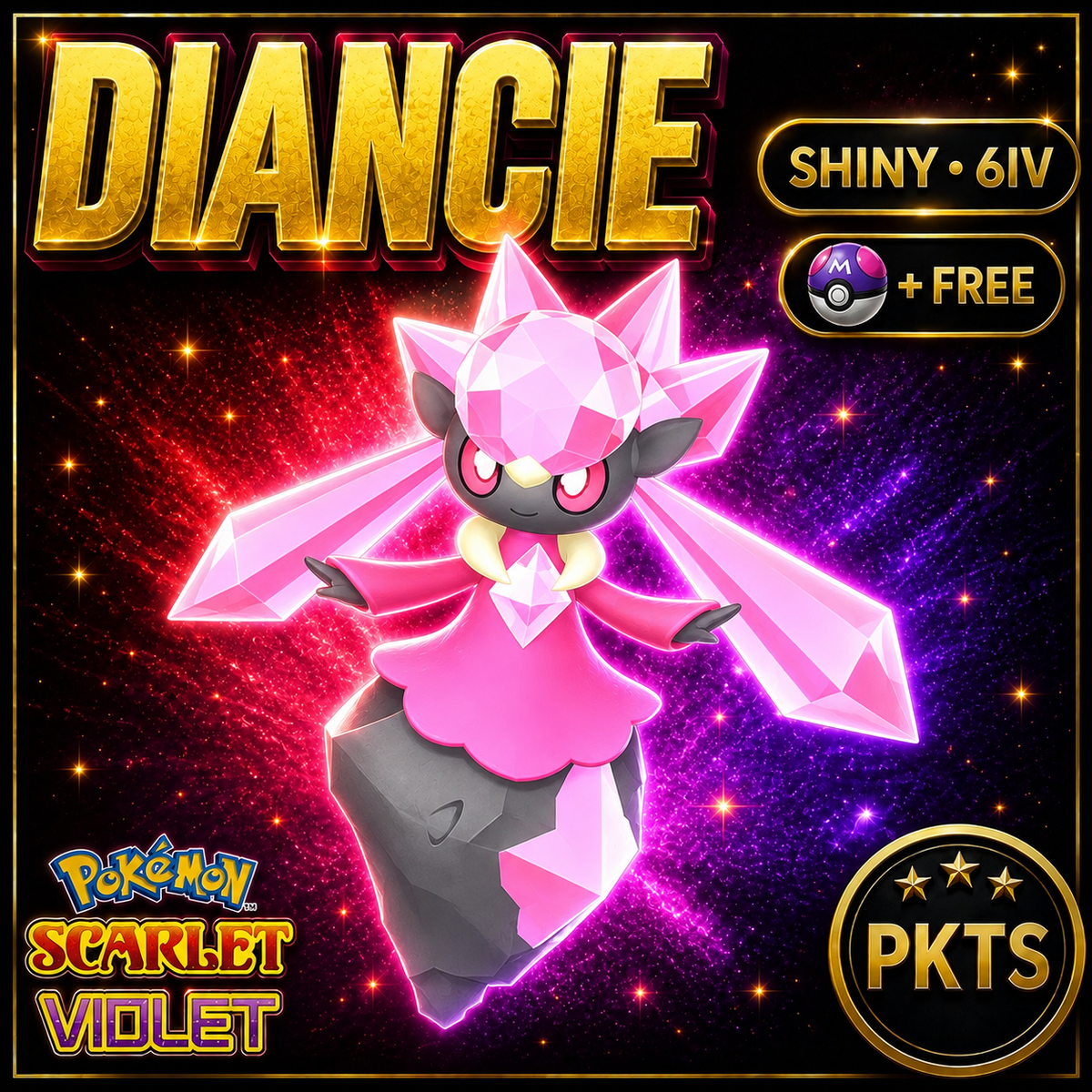 Shiny Diancie 6IV Pokémon Scarlet Violet Link Trade | PKTS