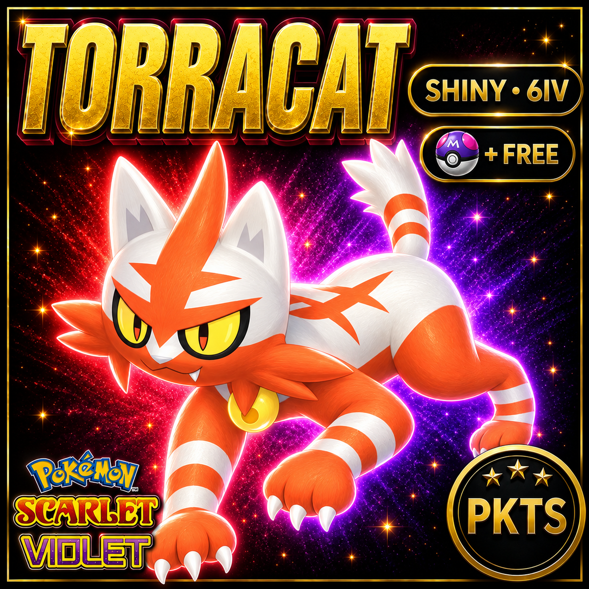 Shiny Torracat 6IV Pokémon Scarlet Violet Link Trade | PKTS