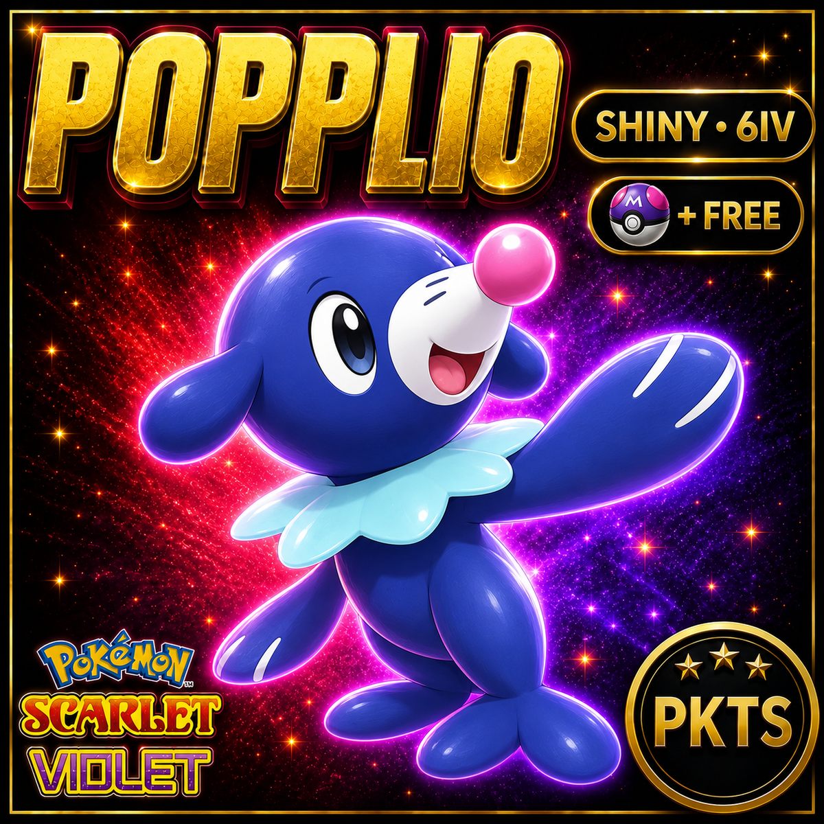 Shiny Popplio 6IV Pokémon Scarlet Violet Link Trade | PKTS