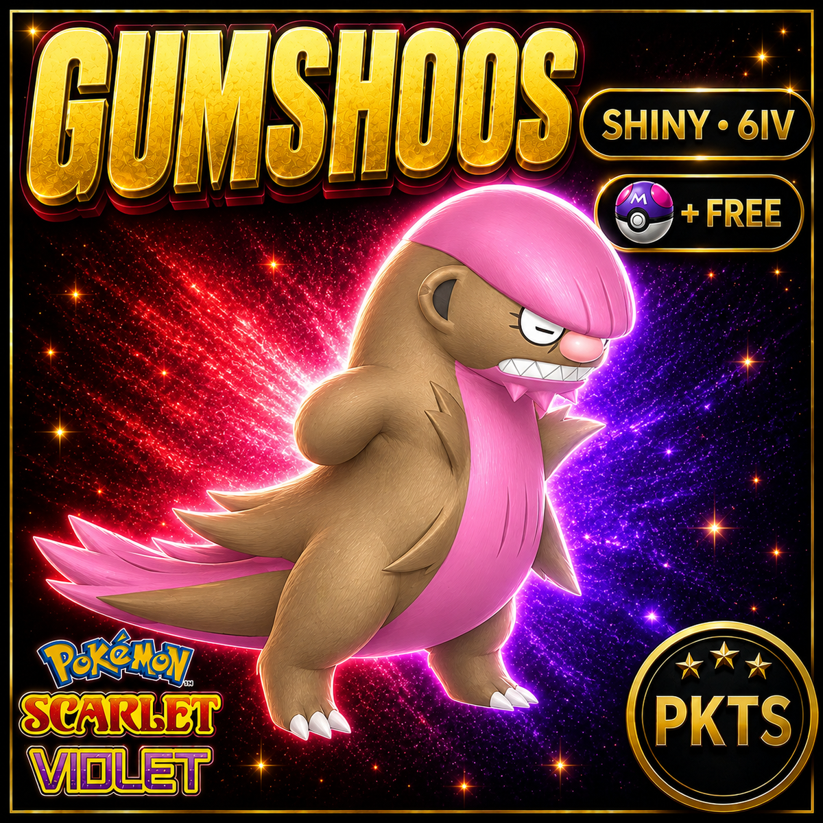 Shiny Gumshoos 6IV Pokémon Scarlet Violet Link Trade | PKTS