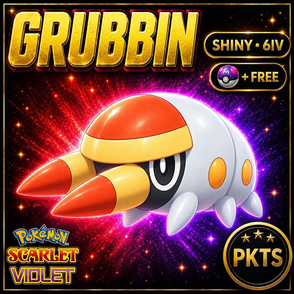 Shiny Grubbin 6IV Pokémon Scarlet Violet Link Trade | PKTS