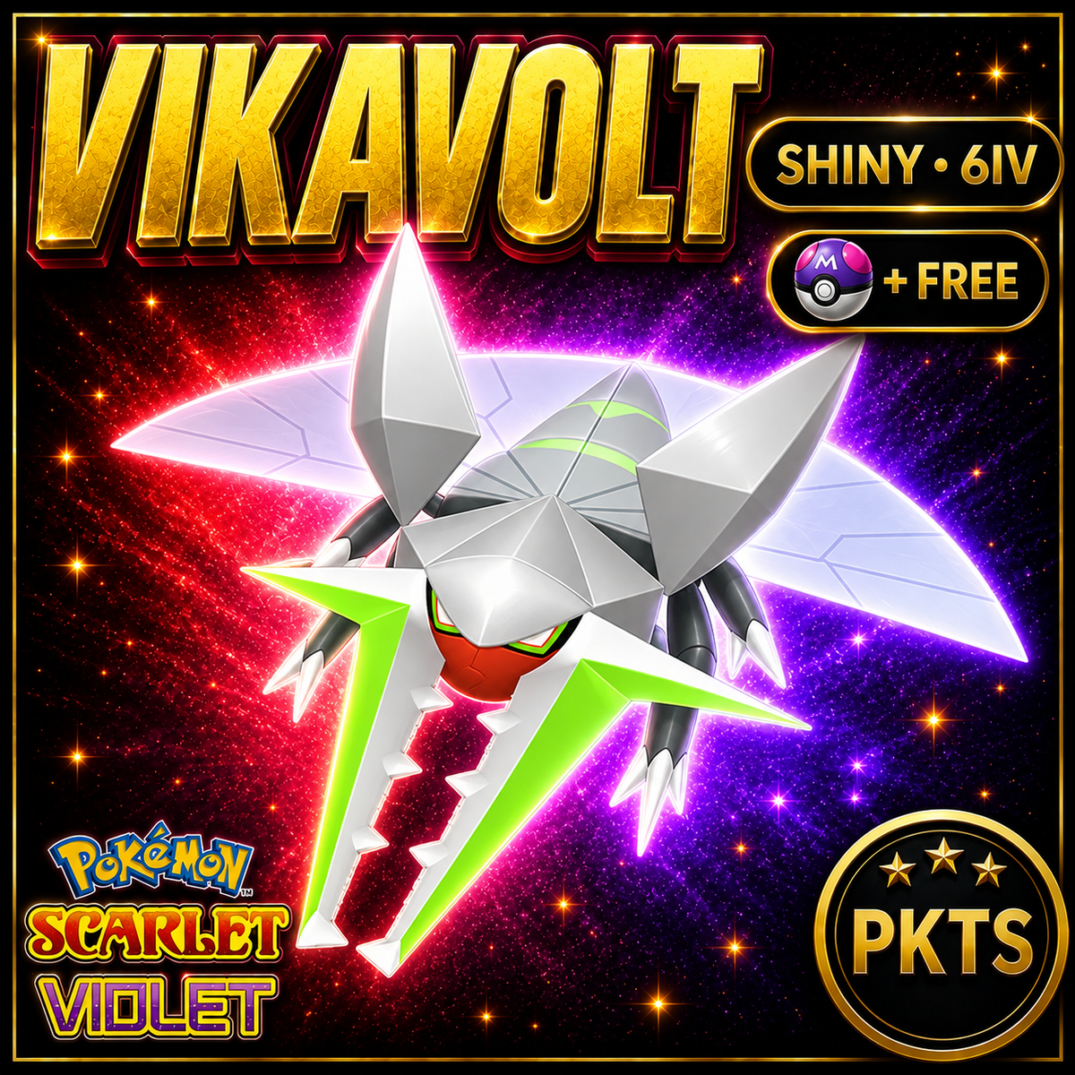 Shiny Vikavolt 6IV Pokémon Scarlet Violet Link Trade | PKTS