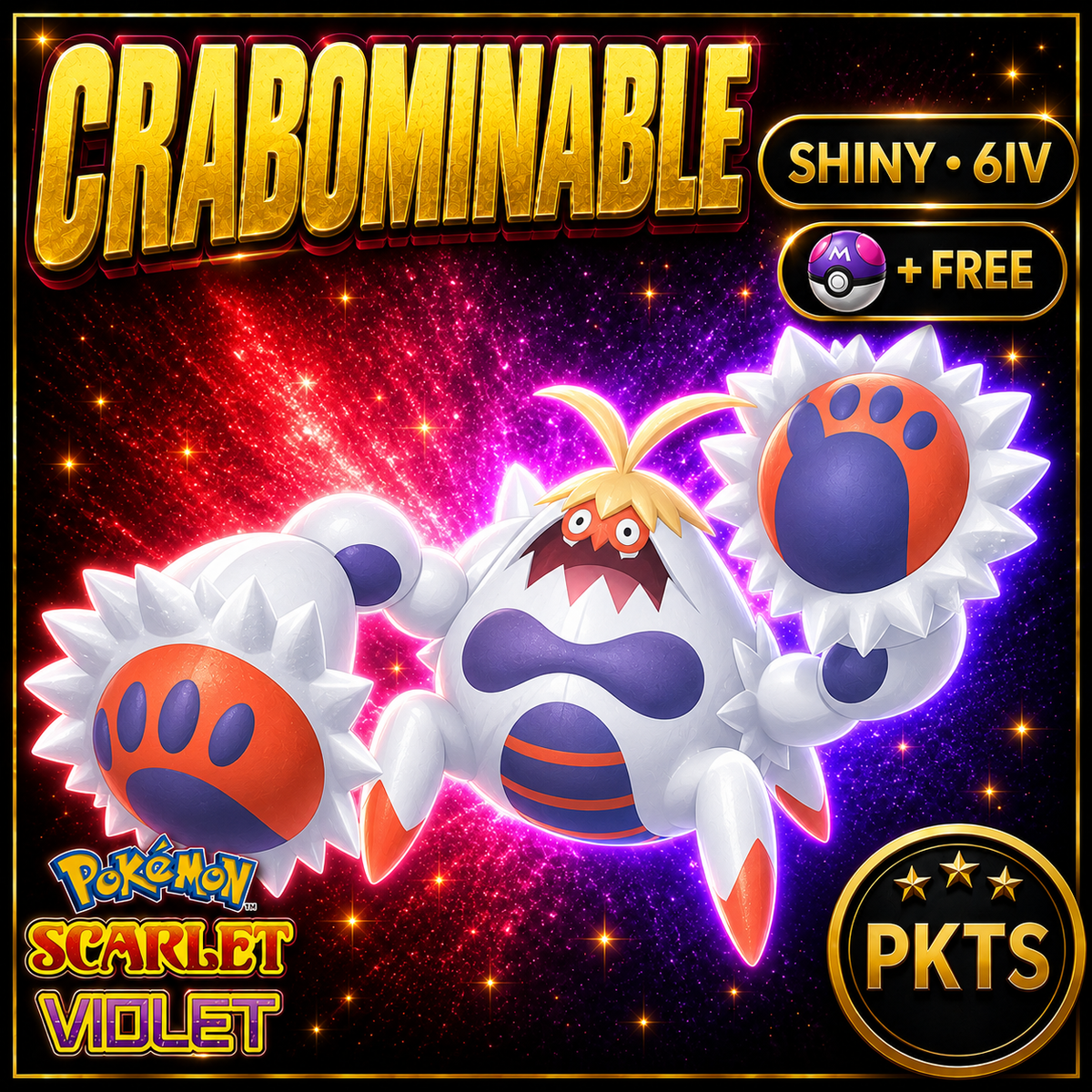 Shiny Crabominable 6IV Pokémon Scarlet Violet Link Trade | PKTS