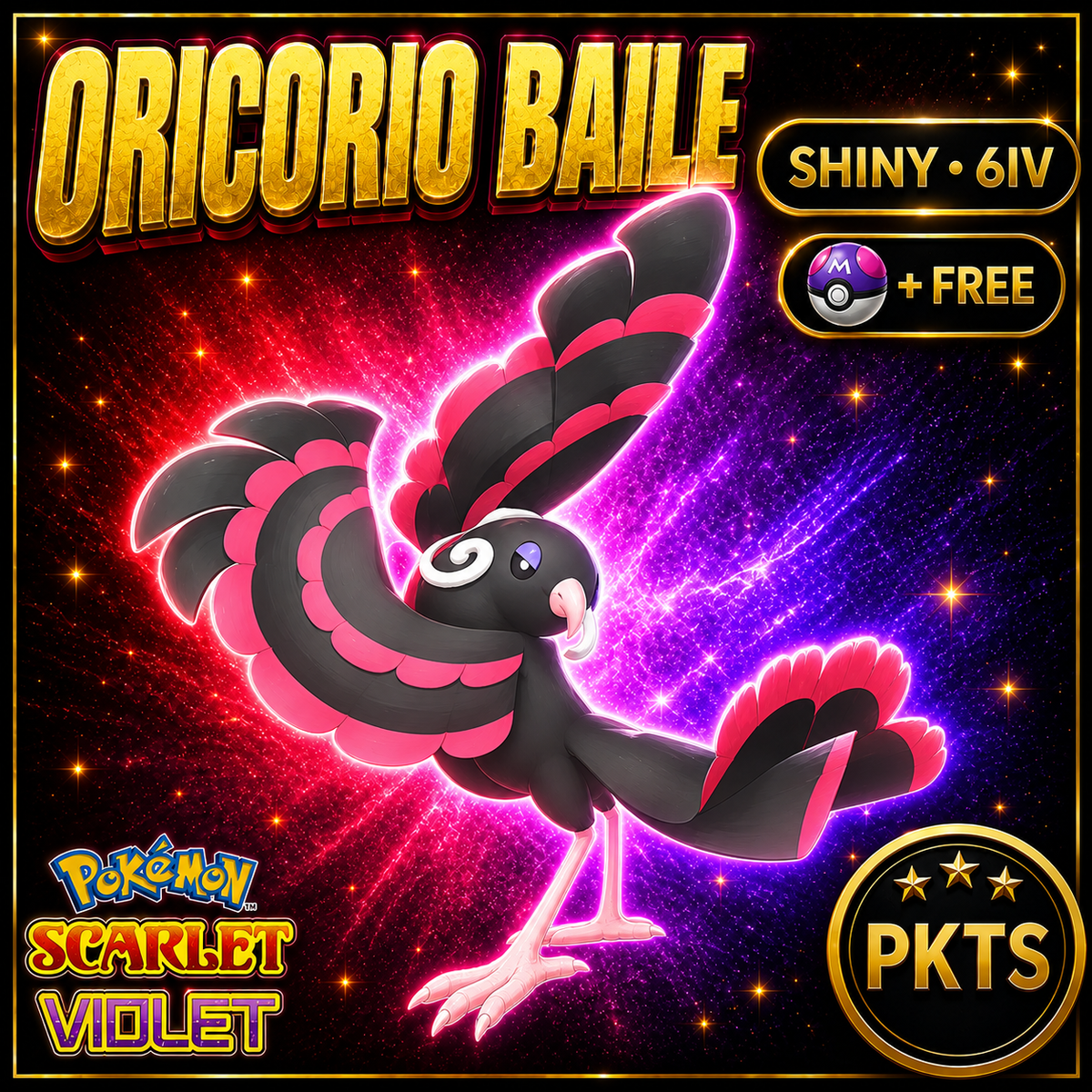 Shiny Oricorio Baile 6IV Pokémon Scarlet Violet Link Trade | PKTS