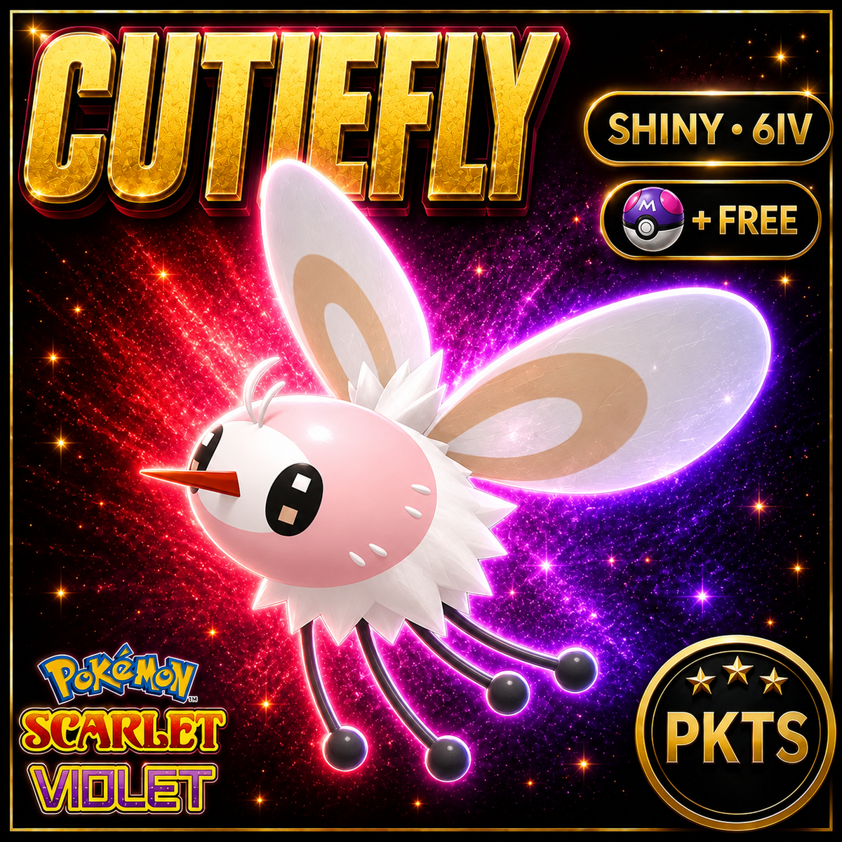 Shiny Cutiefly 6IV Pokémon Scarlet Violet Link Trade | PKTS