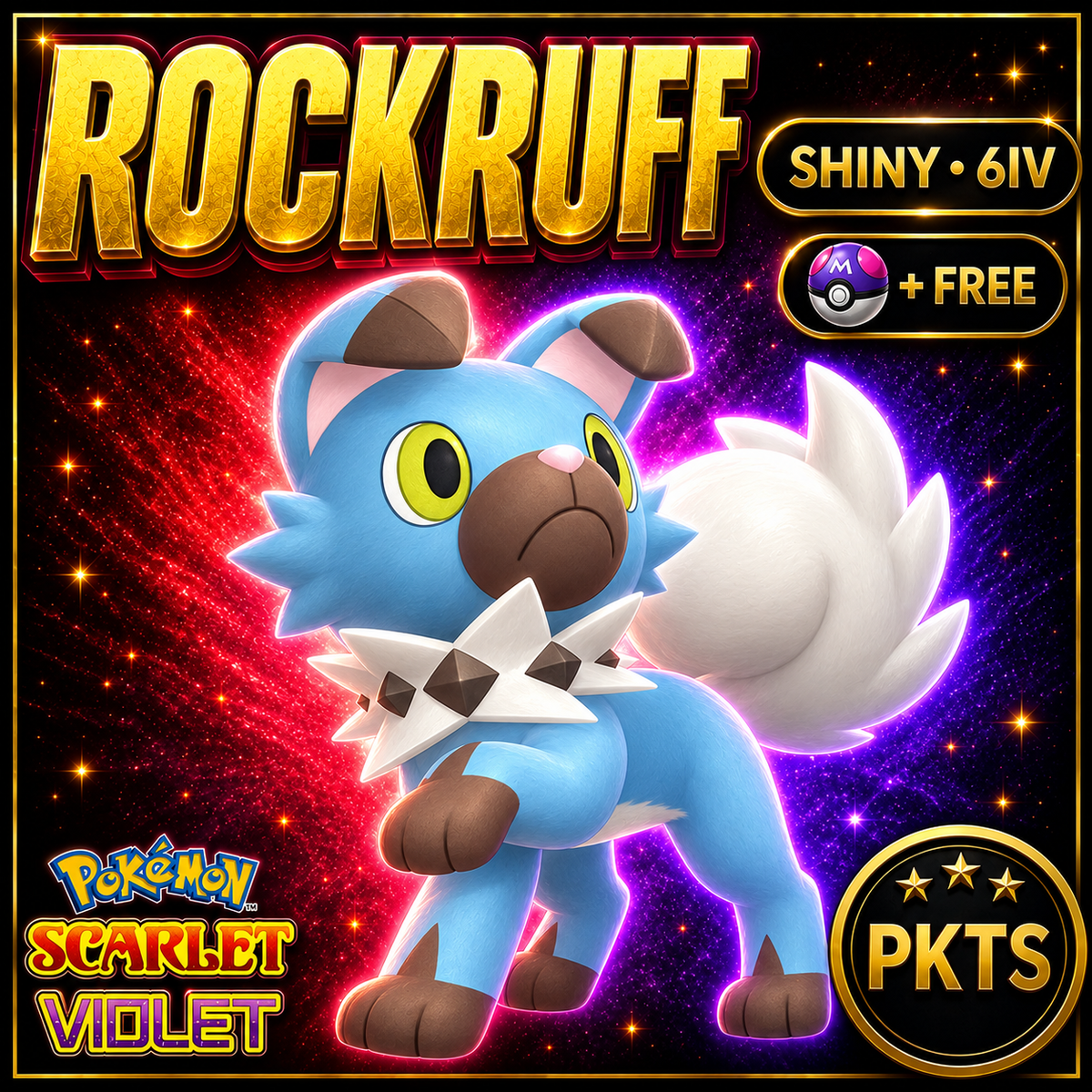 Shiny Rockruff 6IV Pokémon Scarlet Violet Link Trade | PKTS