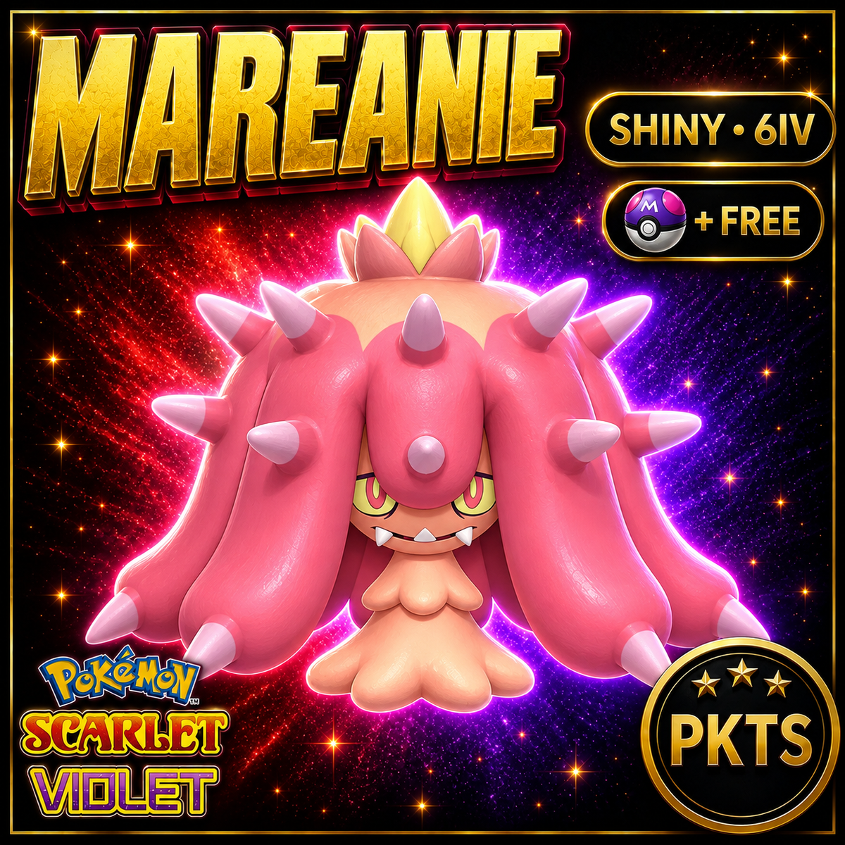 Shiny Mareanie 6IV Pokémon Scarlet Violet Link Trade | PKTS