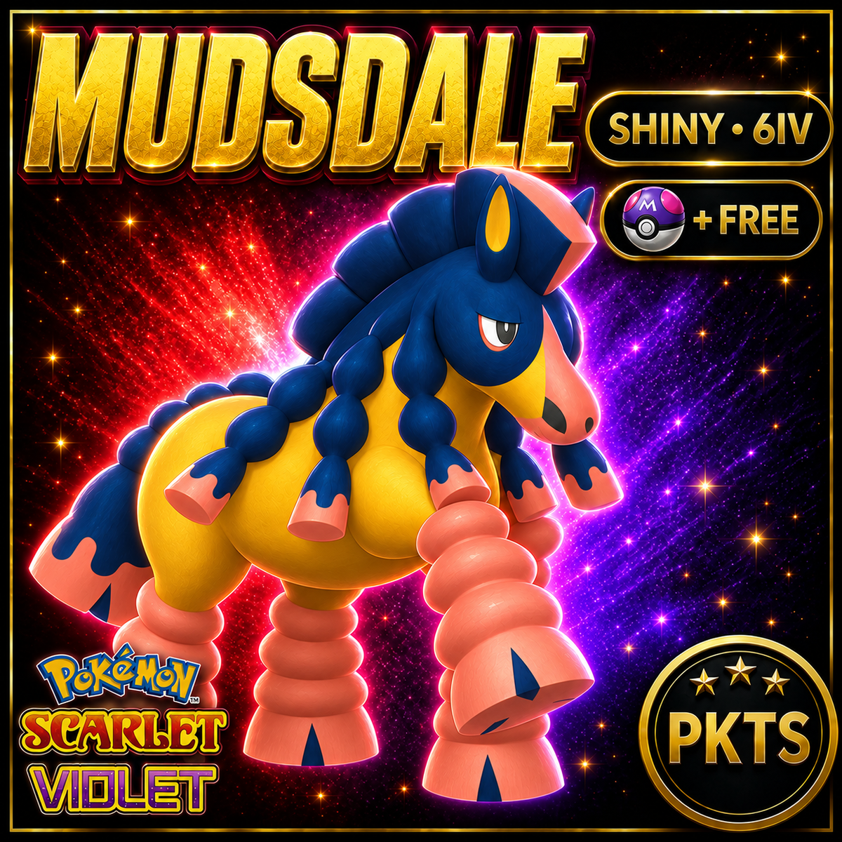 Shiny Mudsdale 6IV Pokémon Scarlet Violet Link Trade | PKTS