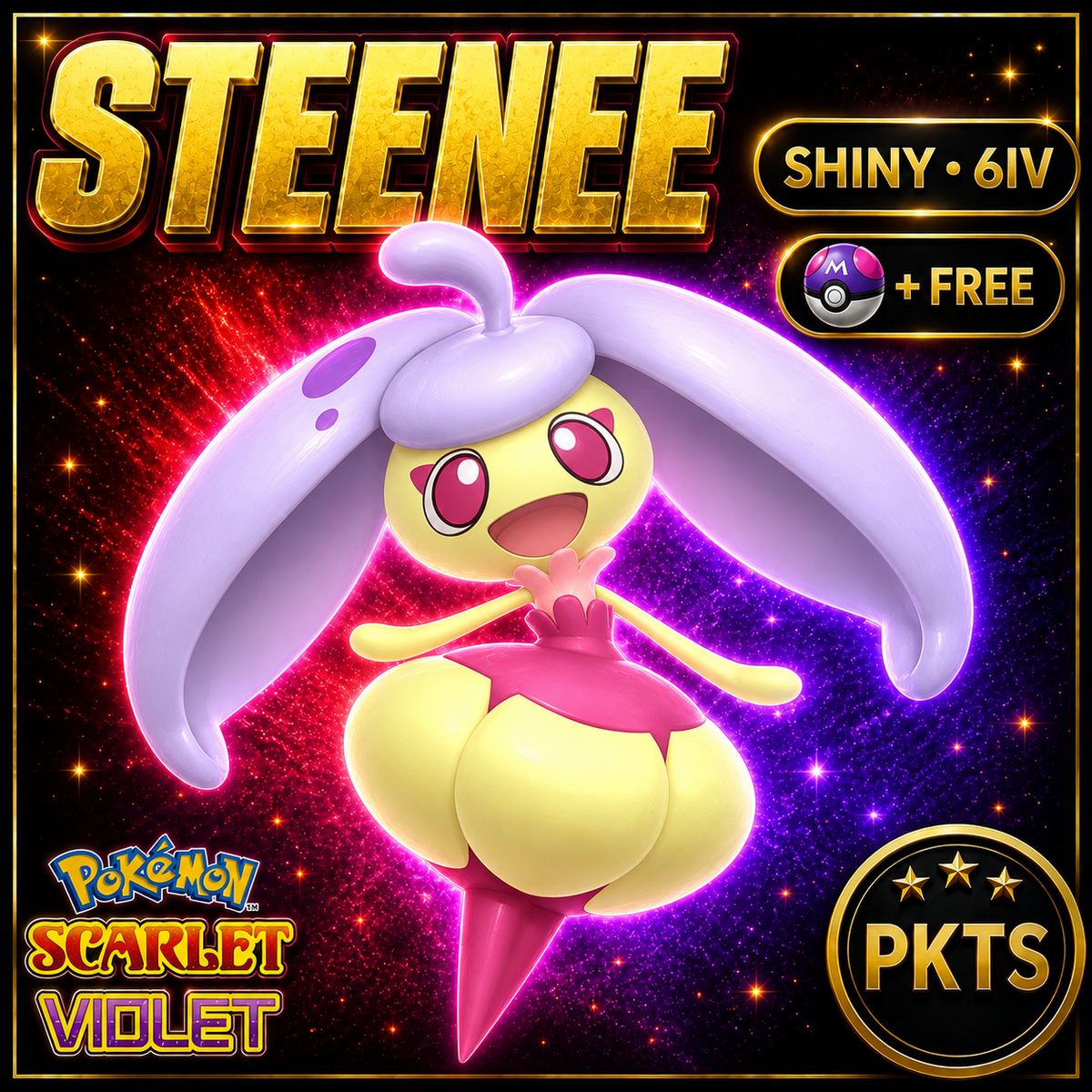 Shiny Steenee 6IV Pokémon Scarlet Violet Link Trade | PKTS