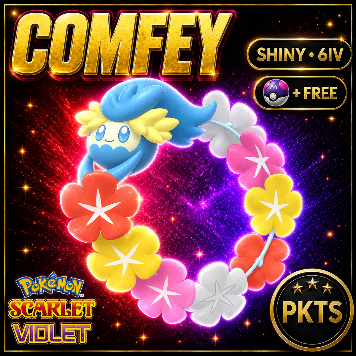 Shiny Comfey 6IV Pokémon Scarlet Violet Link Trade | PKTS