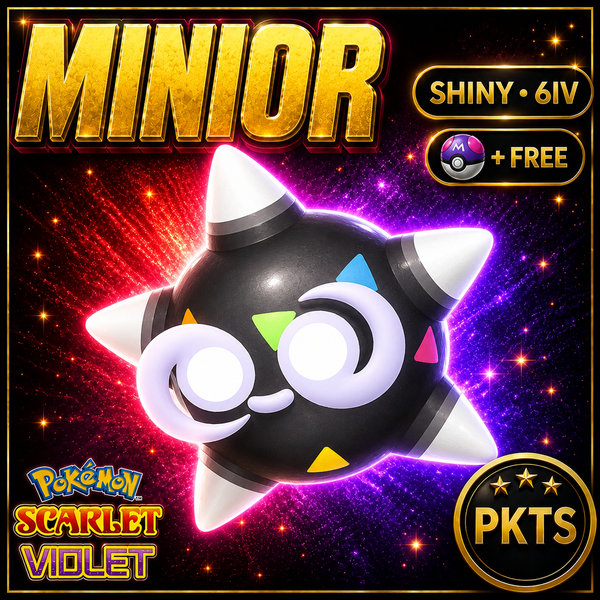 Shiny MINIOR Pokémon Scarlet Violet 6IV Competitive Battle Ready - Image 1
