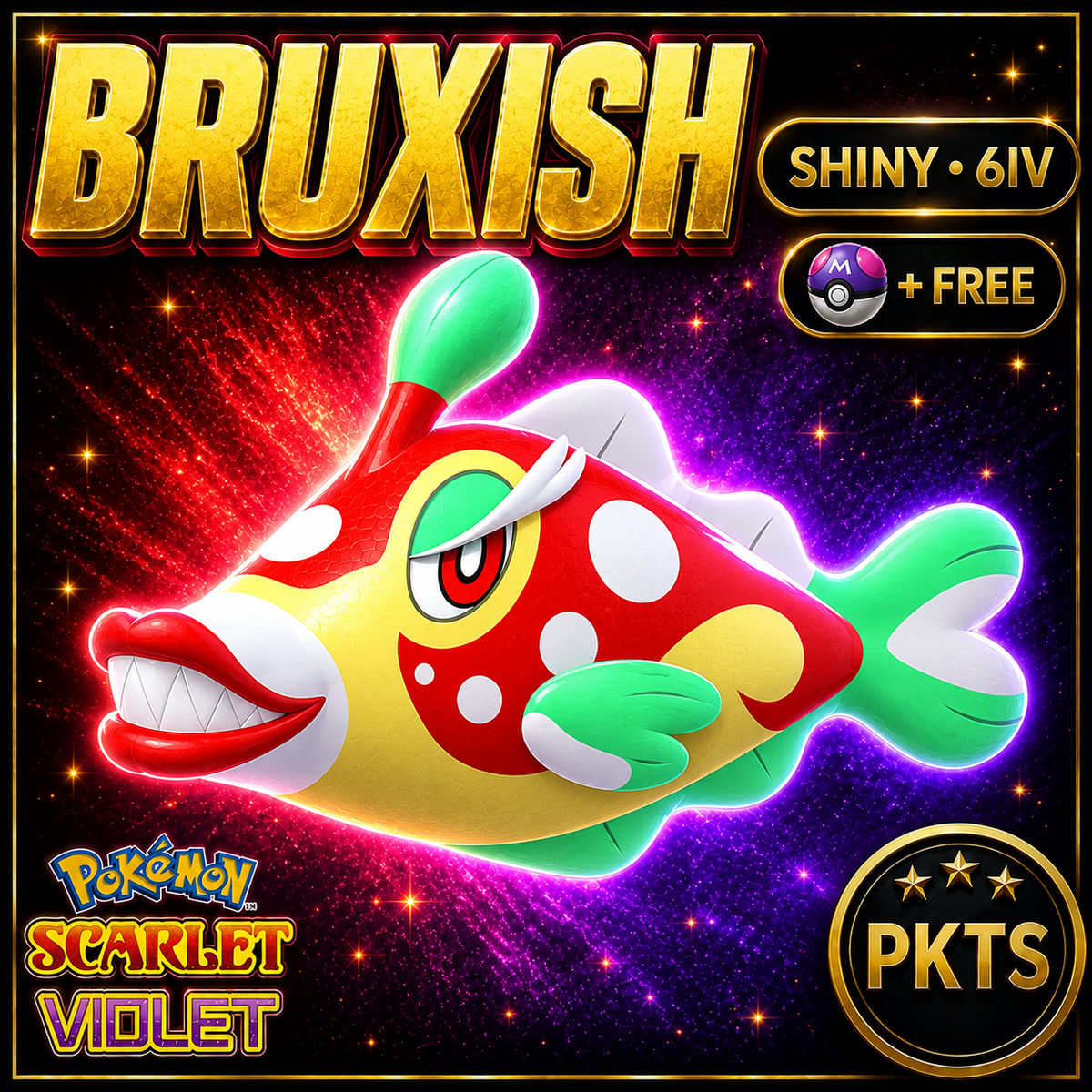 Shiny Bruxish 6IV Pokémon Scarlet Violet Link Trade | PKTS