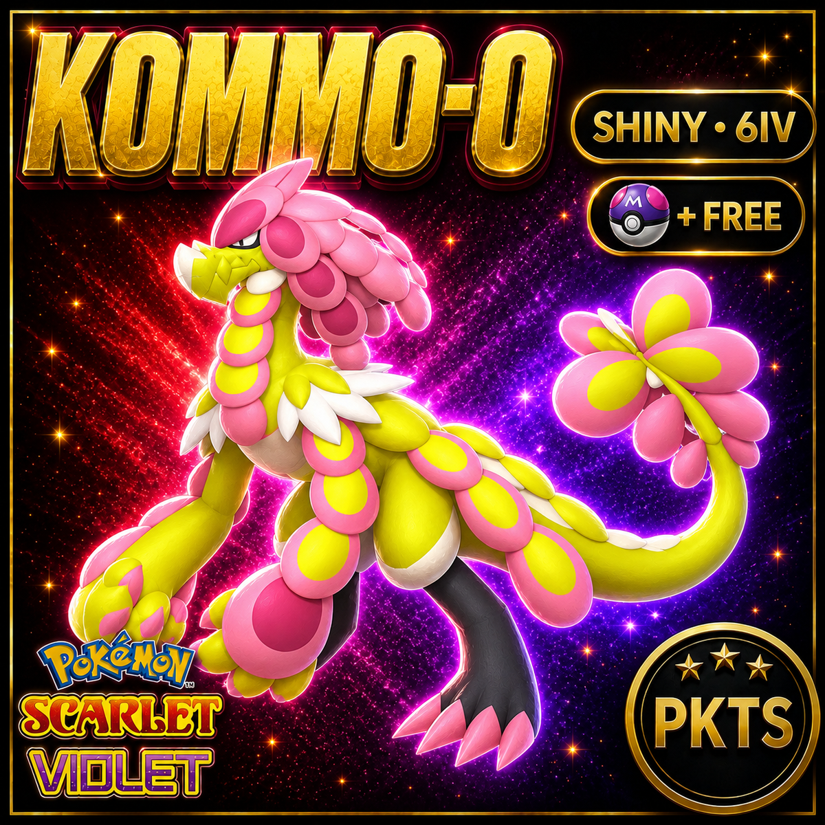 Shiny Kommo-o 6IV Pokémon Scarlet Violet Link Trade | PKTS