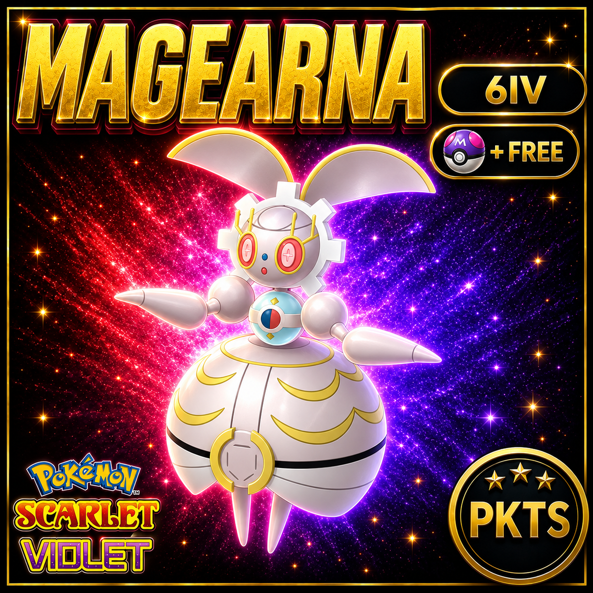 Non-Shiny Magearna Pokémon Scarlet Violet 6IV | PKTS