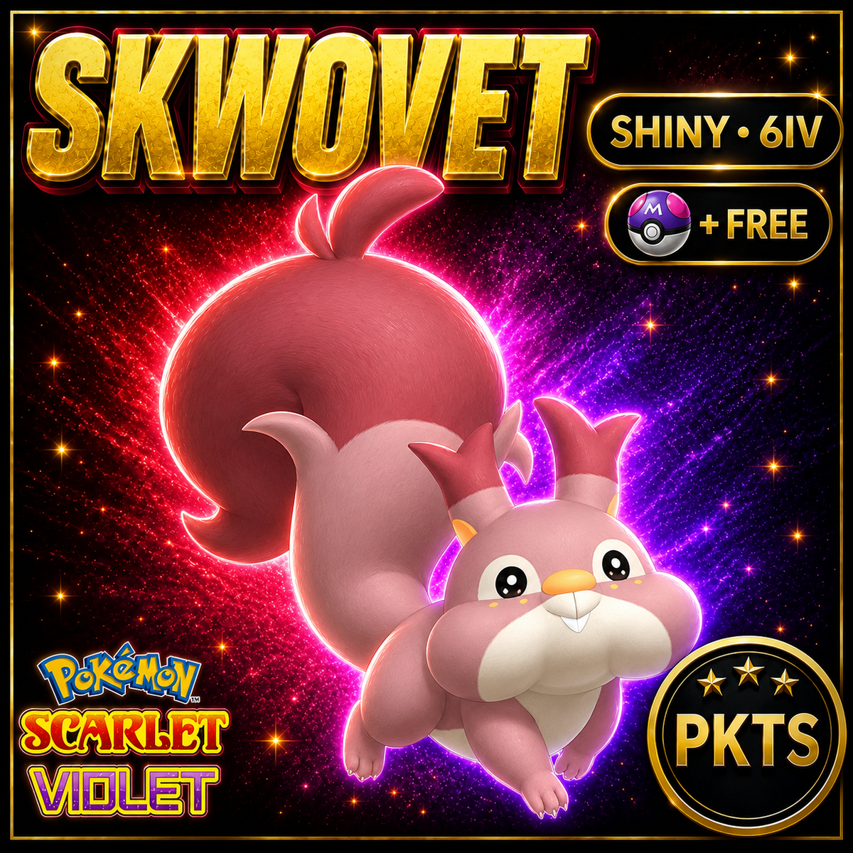 Shiny Skwovet 6IV Pokémon Scarlet Violet Link Trade | PKTS