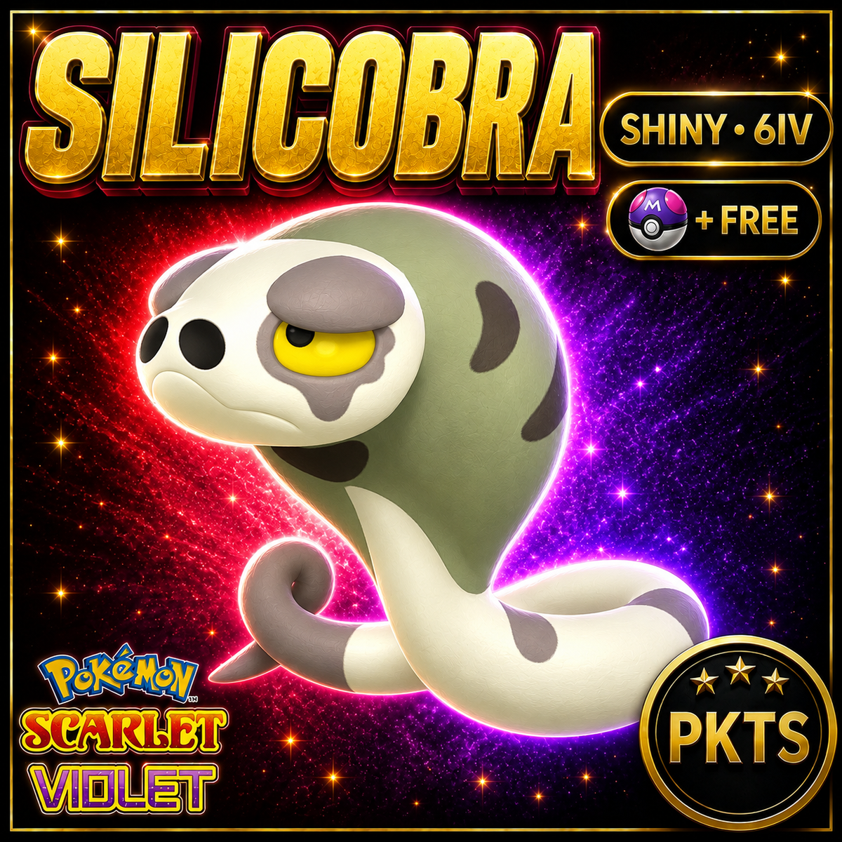 Shiny Silicobra 6IV Pokémon Scarlet Violet Link Trade | PKTS
