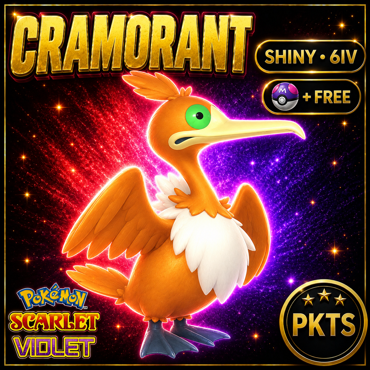 Shiny Cramorant 6IV Pokémon Scarlet Violet Link Trade | PKTS
