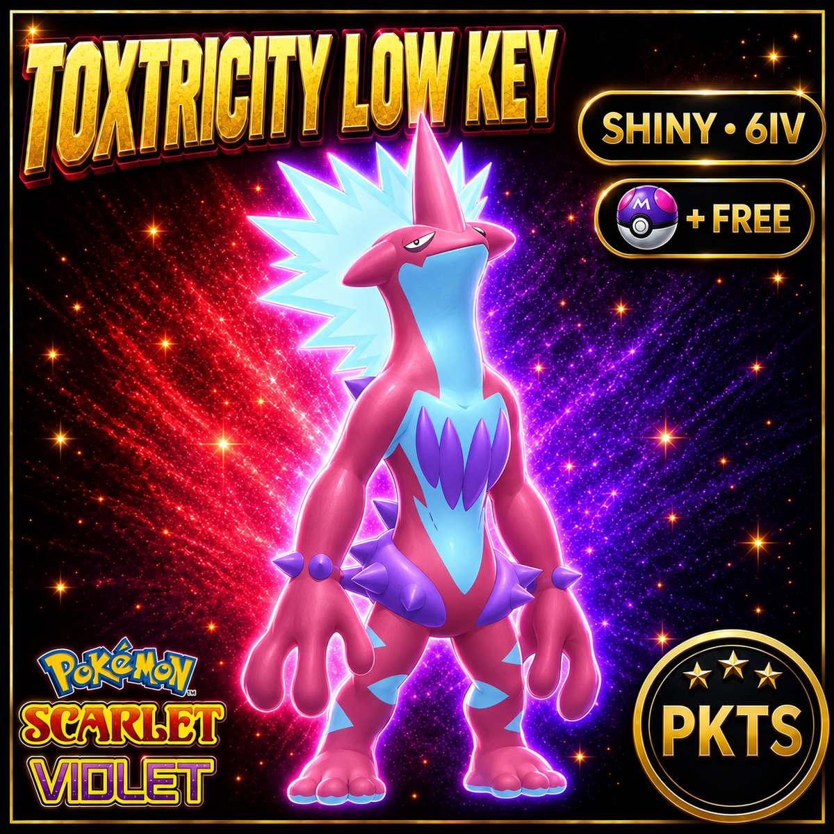 Shiny Toxtricity Low Key 6IV Pokémon Scarlet Violet Link Trade | PKTS