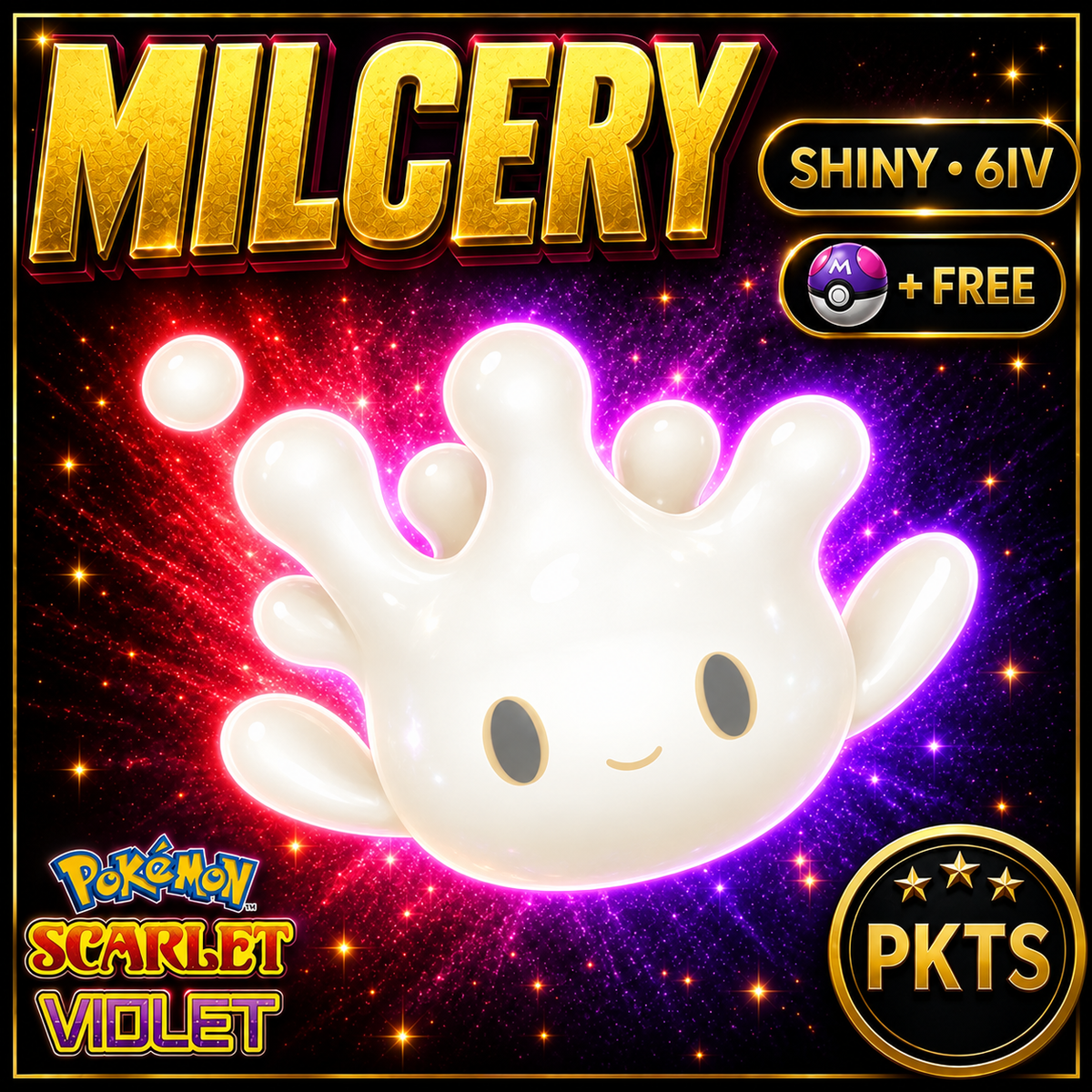 Shiny Milcery 6IV Pokémon Scarlet Violet Link Trade | PKTS