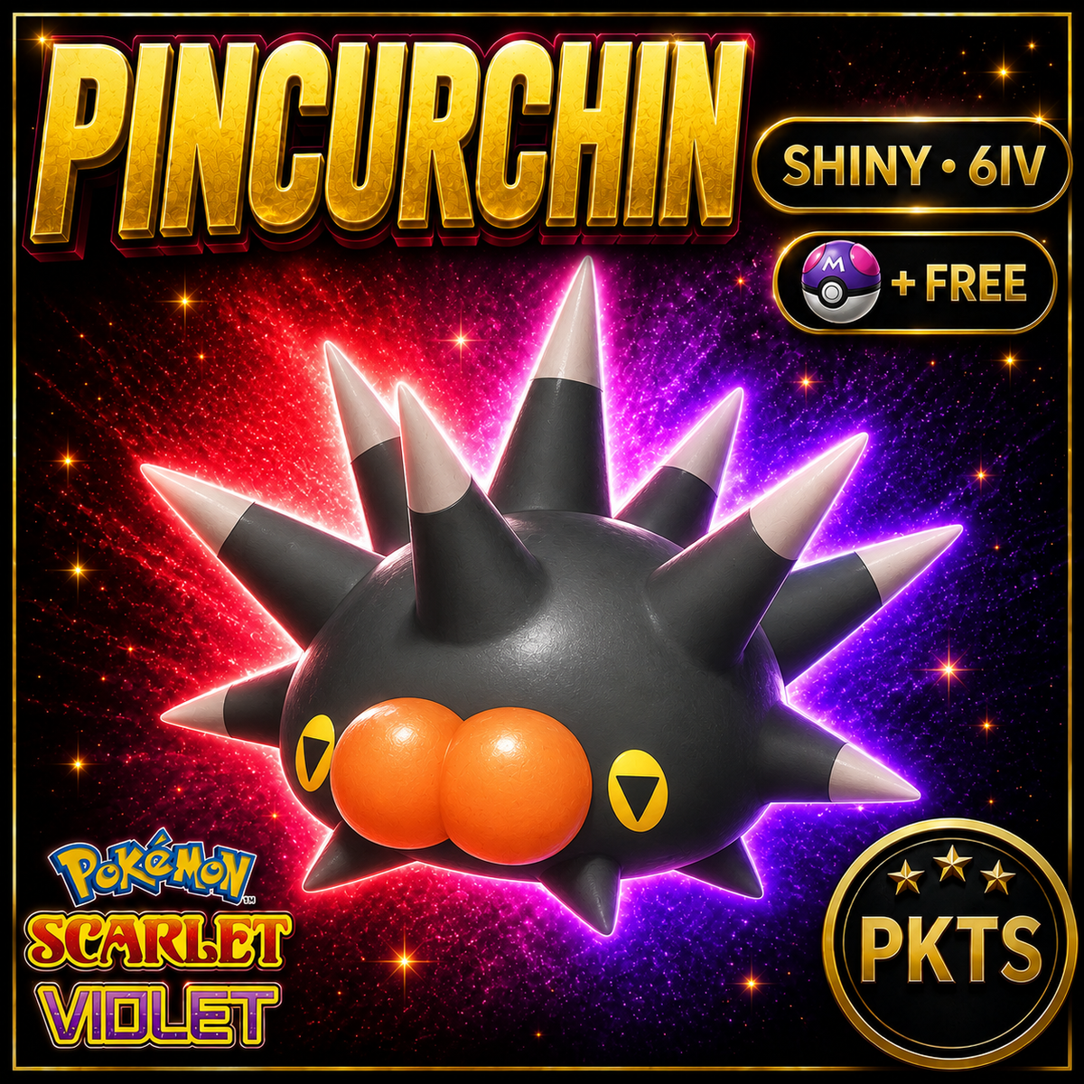 Shiny Pincurchin 6IV Pokémon Scarlet Violet Link Trade | PKTS