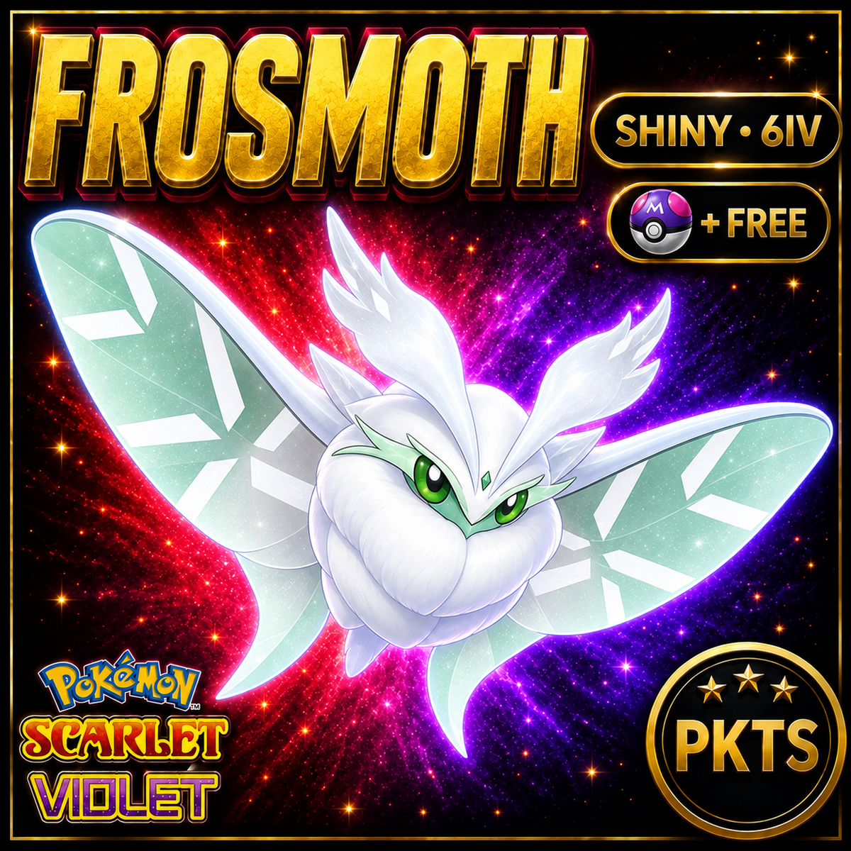 Shiny Frosmoth 6IV Pokémon Scarlet Violet Link Trade | PKTS