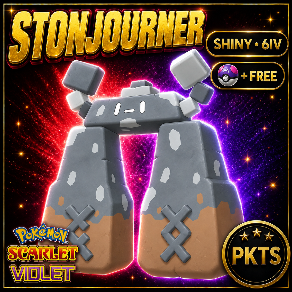 Shiny Stonjourner 6IV Pokémon Scarlet Violet Link Trade | PKTS