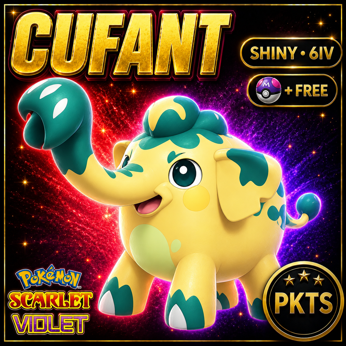 Shiny Cufant 6IV Pokémon Scarlet Violet Link Trade | PKTS