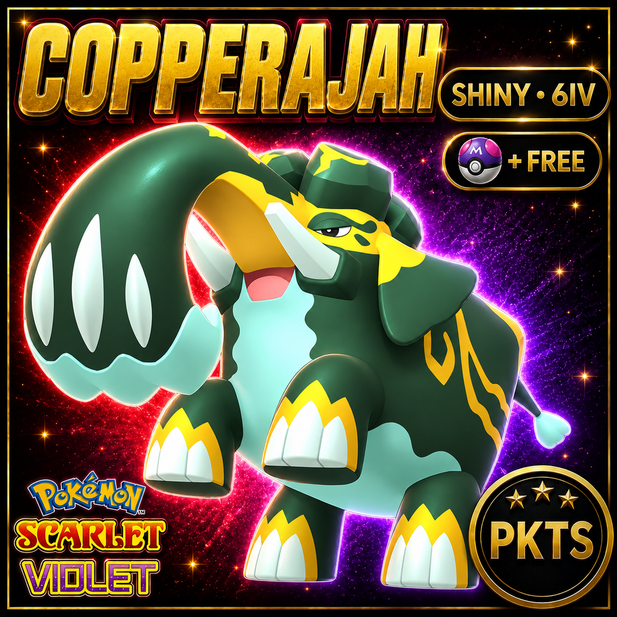Shiny Copperajah 6IV Pokémon Scarlet Violet Link Trade | PKTS