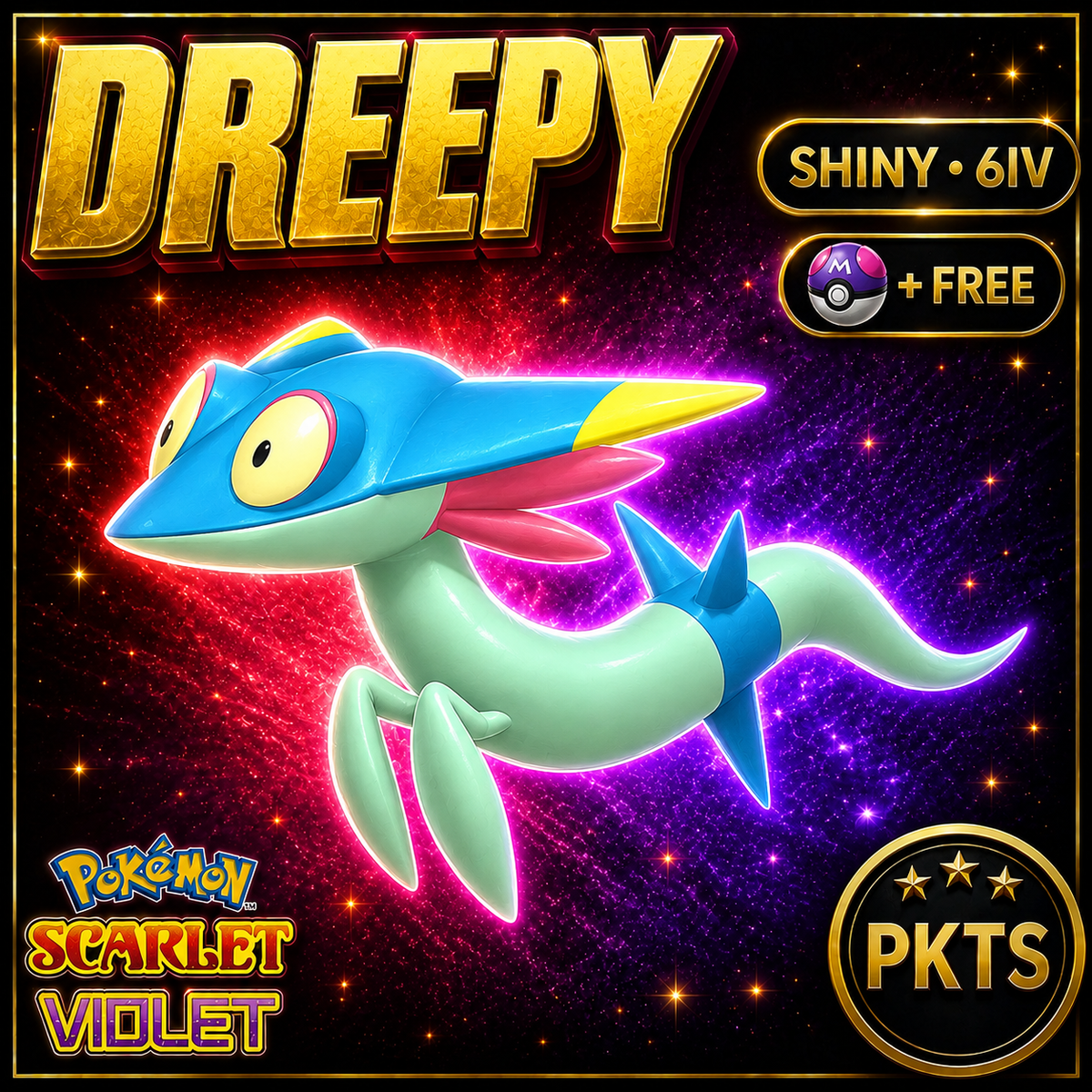 Shiny Dreepy 6IV Pokémon Scarlet Violet Link Trade | PKTS