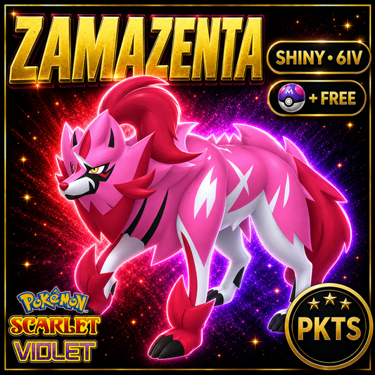 Shiny Zamazenta 6IV Pokémon Scarlet Violet Link Trade | PKTS
