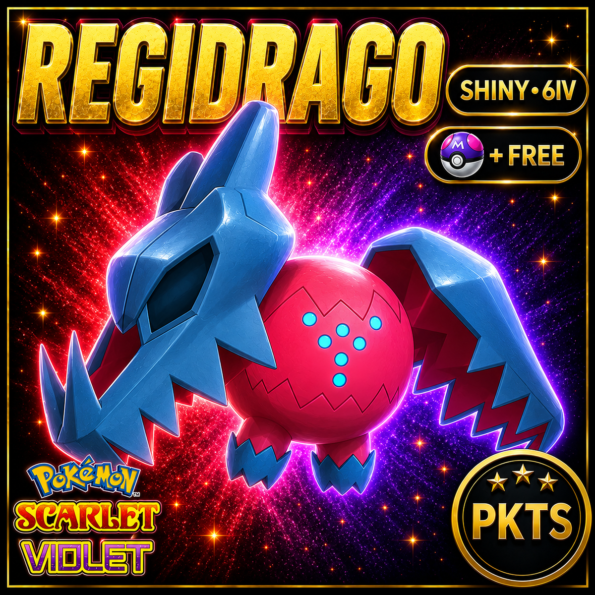 Shiny Regidrago 6IV Pokémon Scarlet Violet Link Trade | PKTS