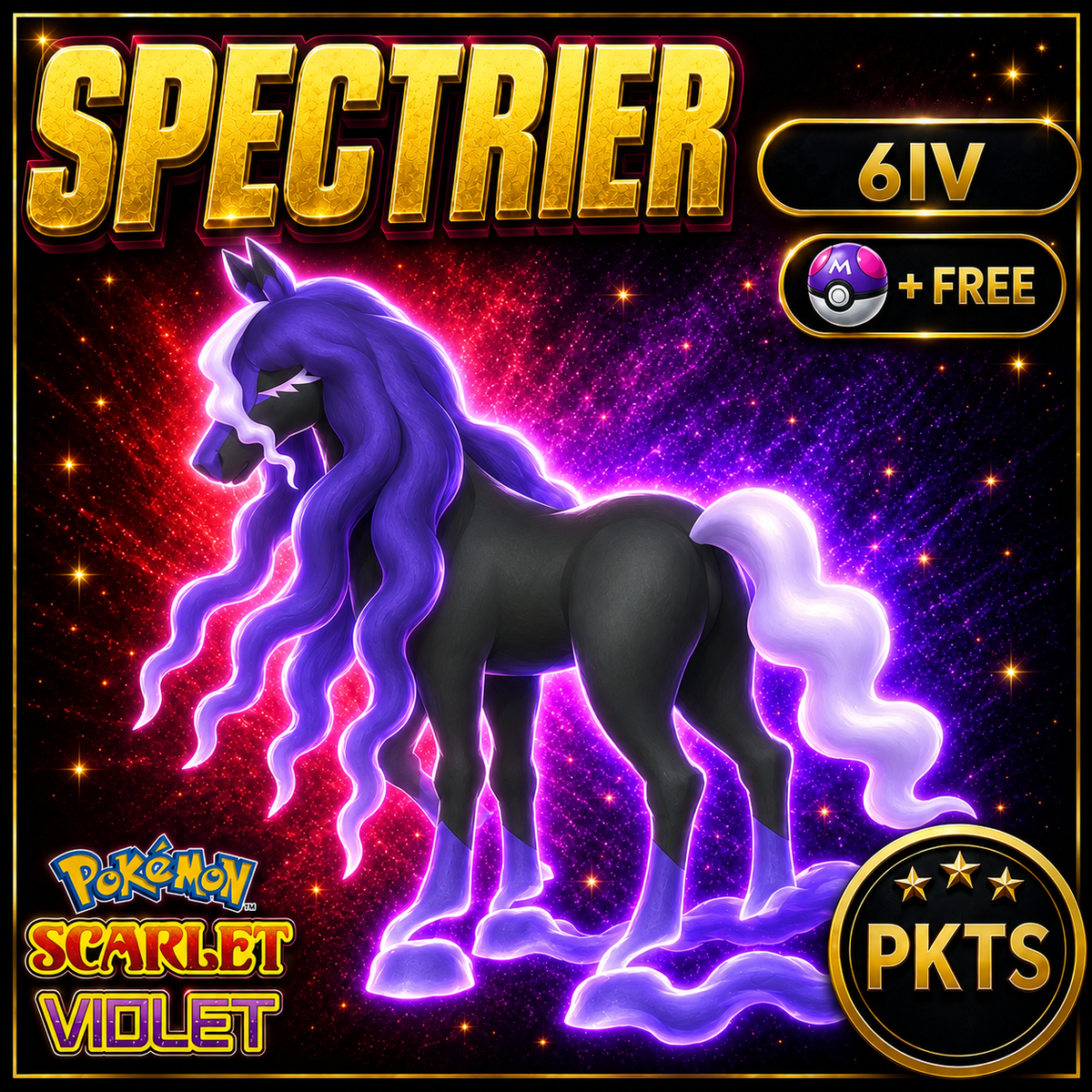 Non-Shiny Spectrier 6IV Pokémon Scarlet Violet Link Trade | PKTS