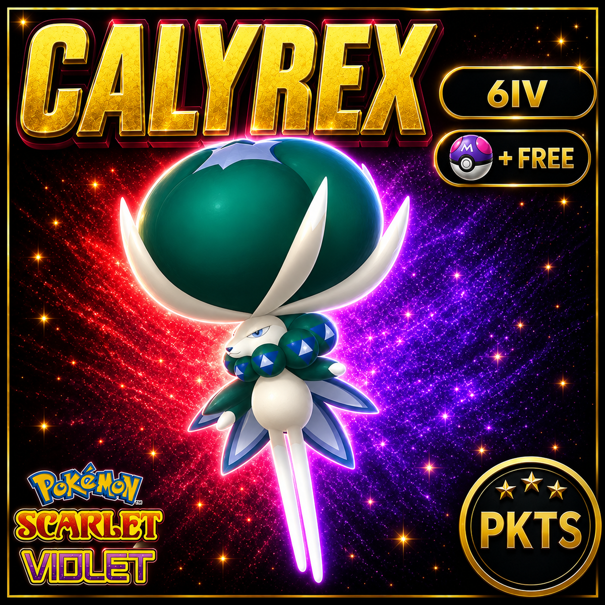 Non-Shiny Calyrex Pokémon Scarlet Violet 6IV | PKTS