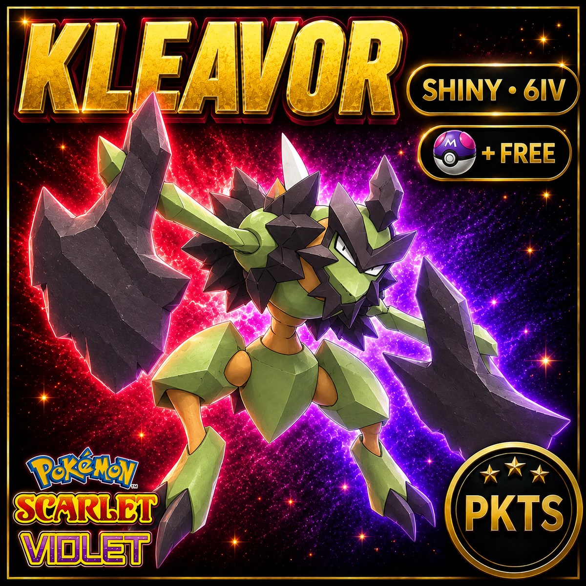 Shiny Kleavor 6IV Pokémon Scarlet Violet Link Trade | PKTS