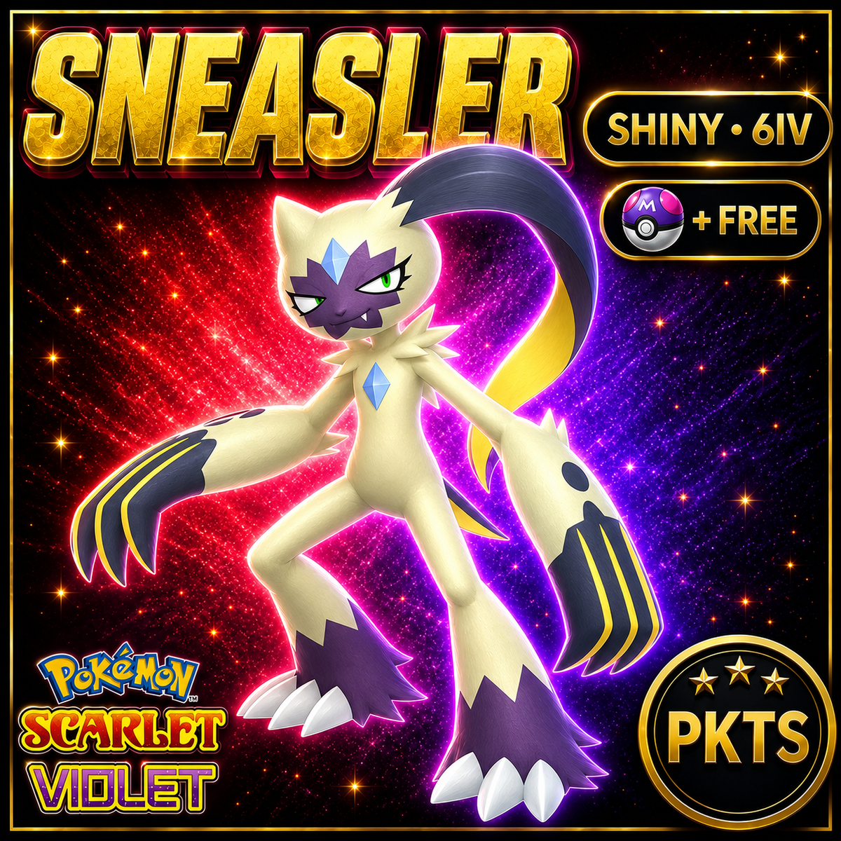 Shiny Sneasler 6IV Pokémon Scarlet Violet Link Trade | PKTS