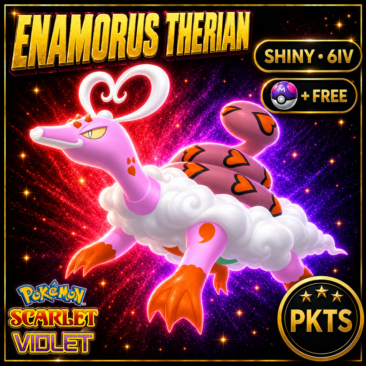 Shiny Enamorus Therian 6IV Pokémon Scarlet Violet Link Trade | PKTS