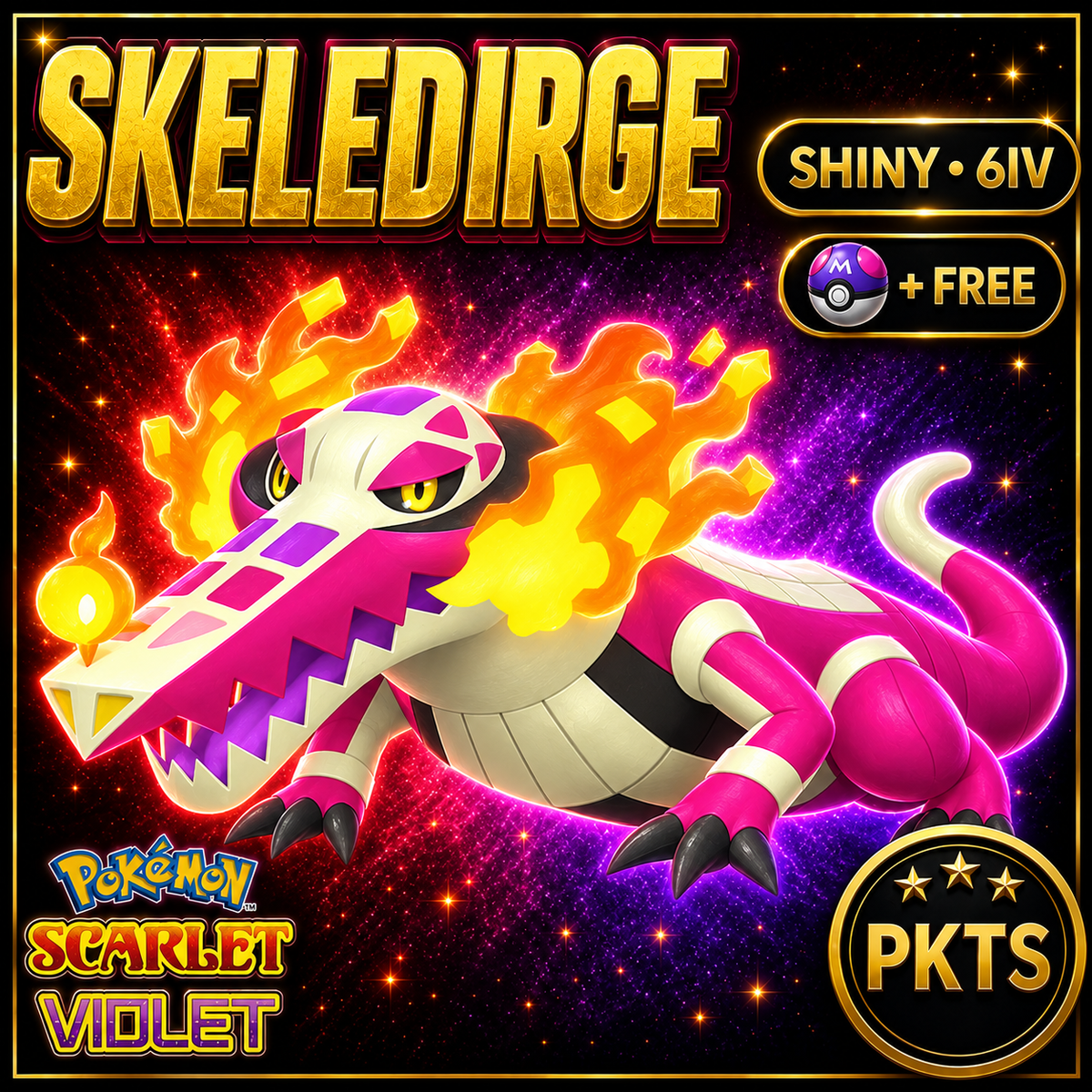 Shiny Skeledirge 6IV Pokémon Scarlet Violet Link Trade | PKTS