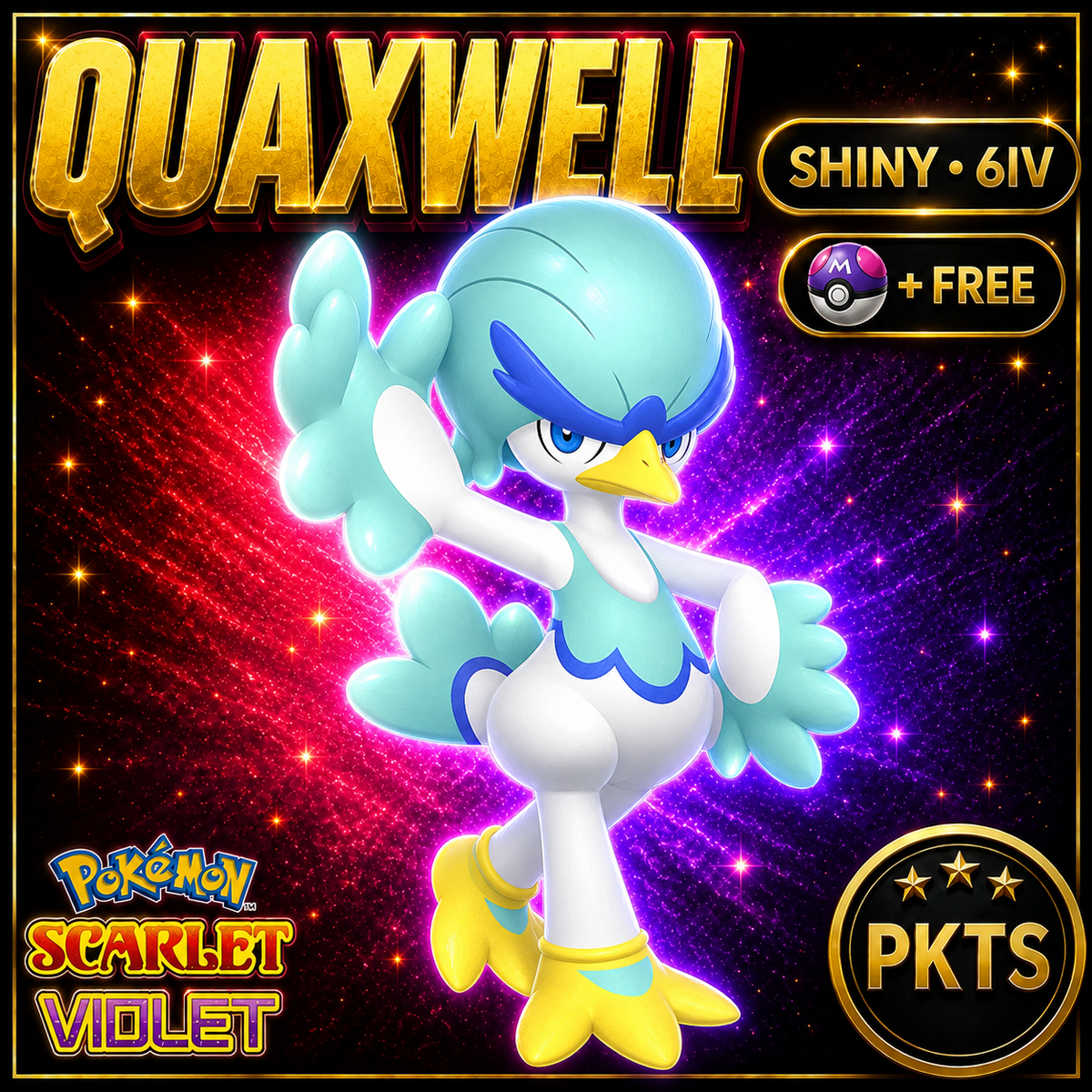 Shiny Quaxwell 6IV Pokémon Scarlet Violet Link Trade | PKTS