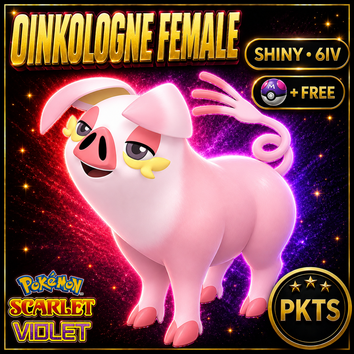 Shiny Oinkologne Female 6IV Pokémon Scarlet Violet Link Trade | PKTS