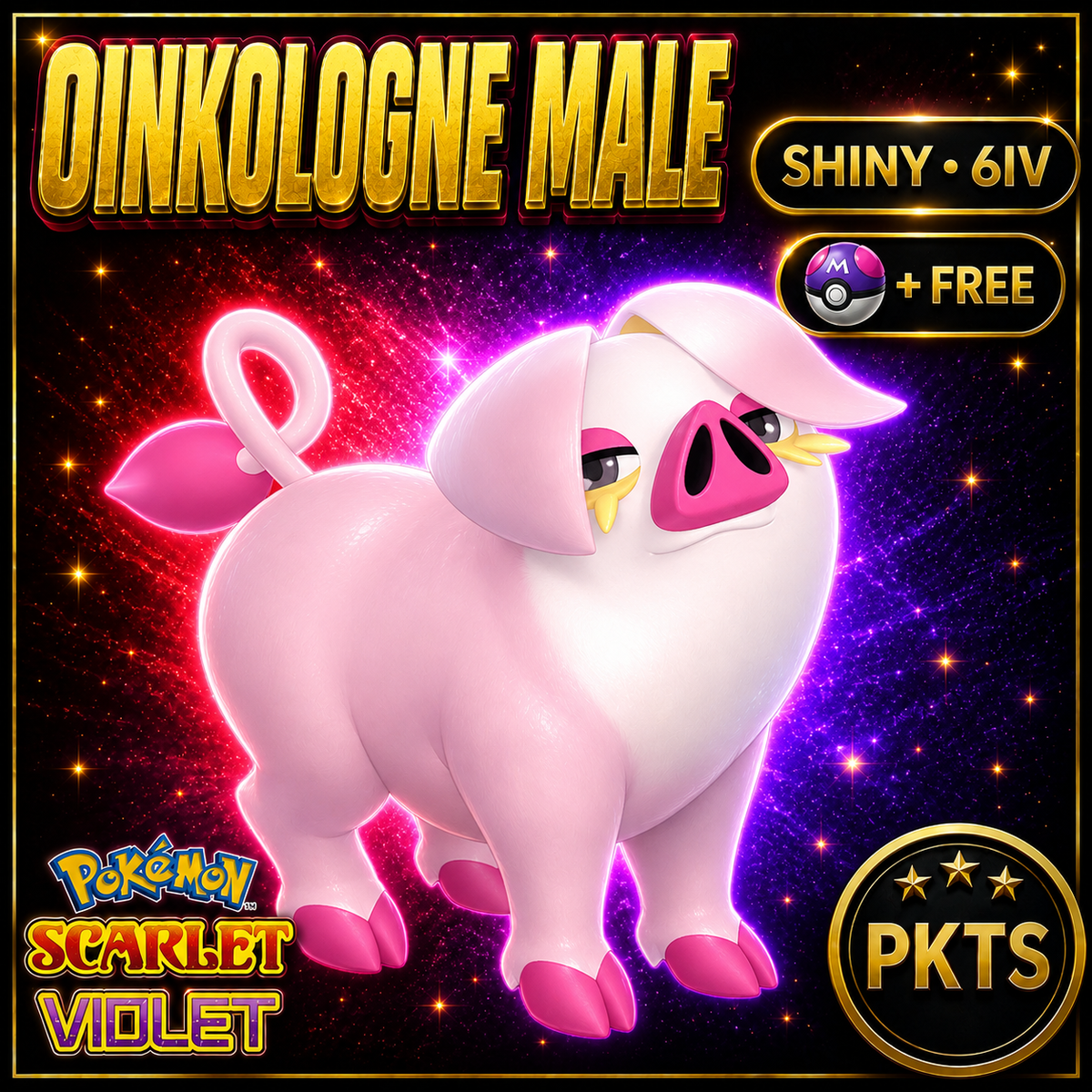 Shiny Oinkologne Male 6IV Pokémon Scarlet Violet Link Trade | PKTS