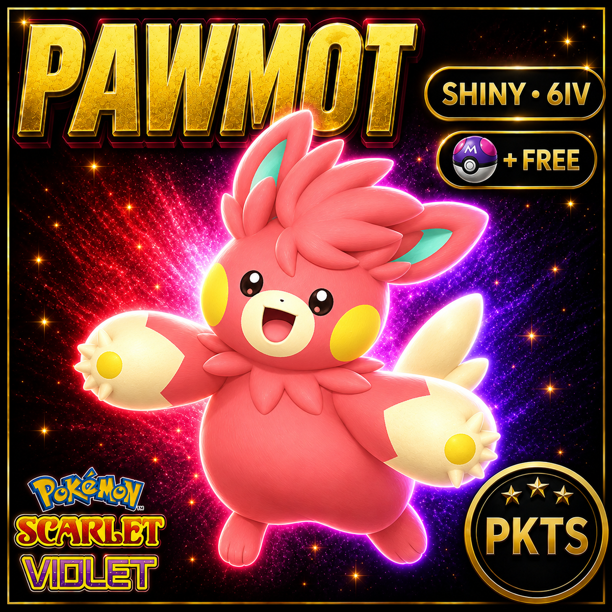 Shiny Pawmot 6IV Pokémon Scarlet Violet Link Trade | PKTS